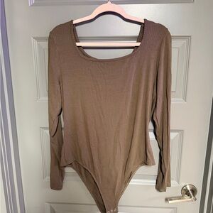 Arizona Jean Company Taupe Long Sleeve Bodysuit